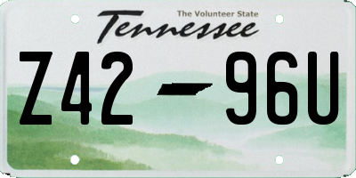 TN license plate Z4296U