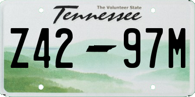 TN license plate Z4297M
