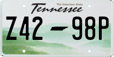 TN license plate Z4298P