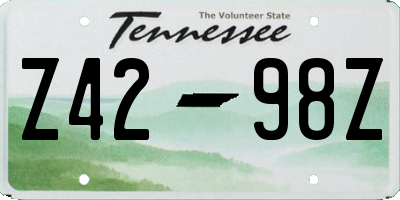 TN license plate Z4298Z