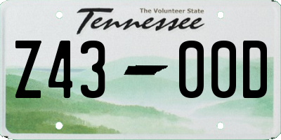 TN license plate Z4300D