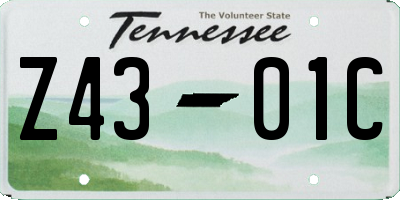 TN license plate Z4301C
