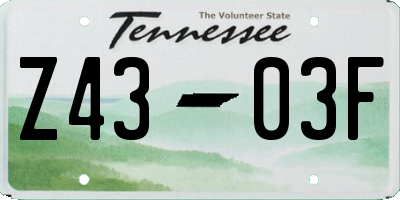 TN license plate Z4303F