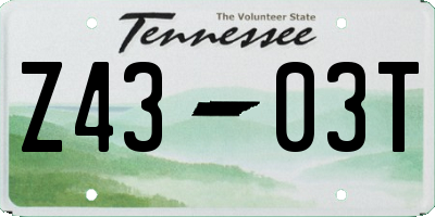 TN license plate Z4303T