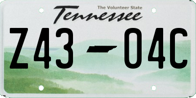 TN license plate Z4304C