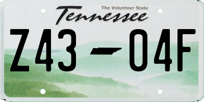 TN license plate Z4304F