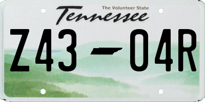 TN license plate Z4304R
