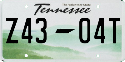 TN license plate Z4304T