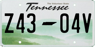 TN license plate Z4304V