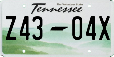 TN license plate Z4304X