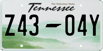 TN license plate Z4304Y