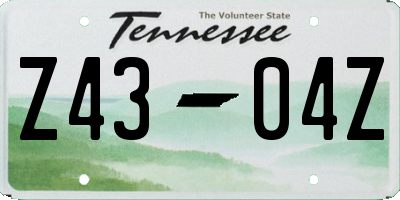 TN license plate Z4304Z