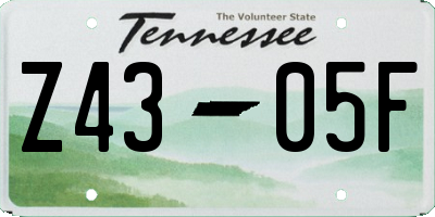 TN license plate Z4305F