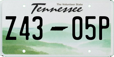 TN license plate Z4305P