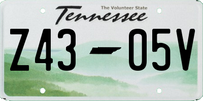TN license plate Z4305V