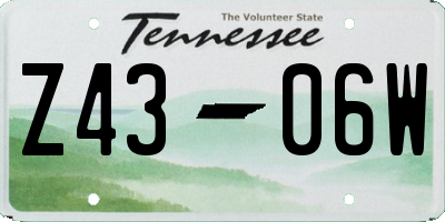 TN license plate Z4306W