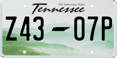 TN license plate Z4307P