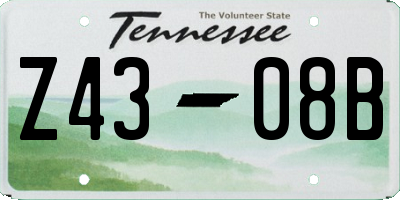 TN license plate Z4308B