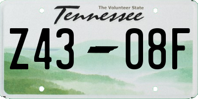 TN license plate Z4308F