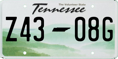 TN license plate Z4308G
