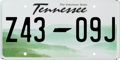 TN license plate Z4309J