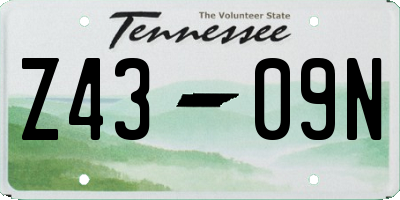 TN license plate Z4309N