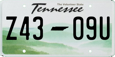 TN license plate Z4309U