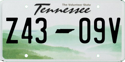 TN license plate Z4309V