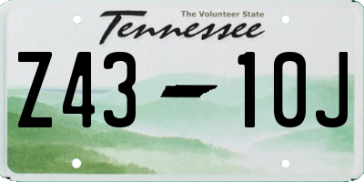 TN license plate Z4310J