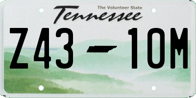TN license plate Z4310M
