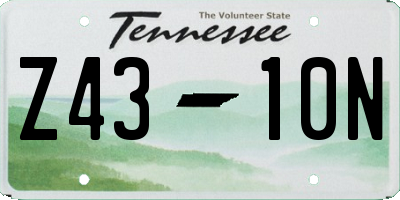 TN license plate Z4310N