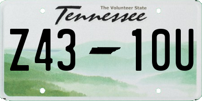 TN license plate Z4310U