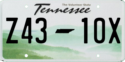 TN license plate Z4310X