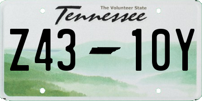 TN license plate Z4310Y