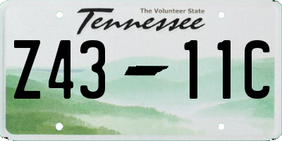 TN license plate Z4311C
