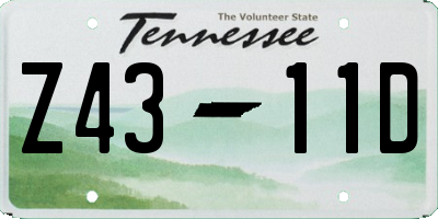 TN license plate Z4311D