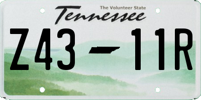 TN license plate Z4311R