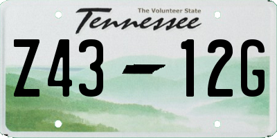 TN license plate Z4312G
