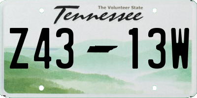 TN license plate Z4313W