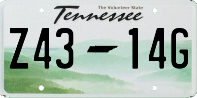 TN license plate Z4314G