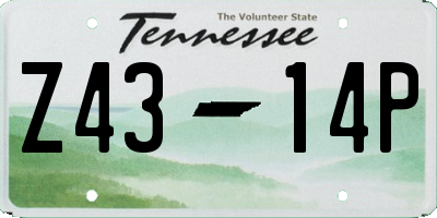 TN license plate Z4314P