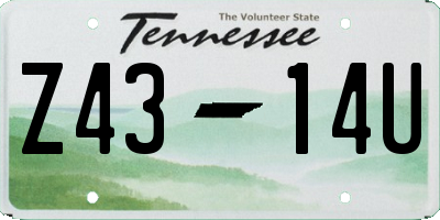 TN license plate Z4314U