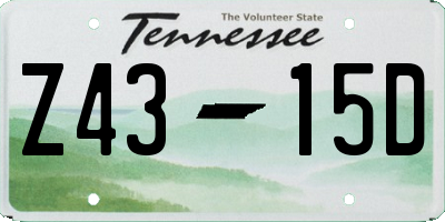 TN license plate Z4315D