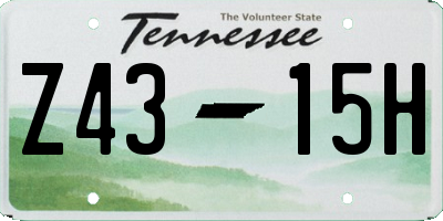 TN license plate Z4315H
