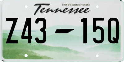 TN license plate Z4315Q