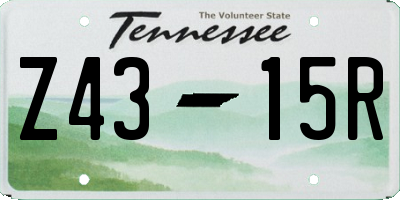 TN license plate Z4315R