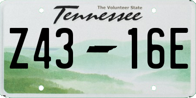 TN license plate Z4316E