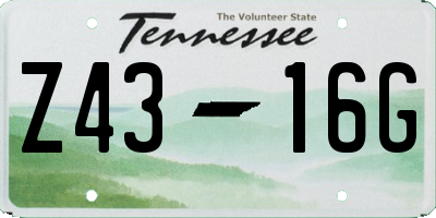 TN license plate Z4316G