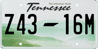TN license plate Z4316M