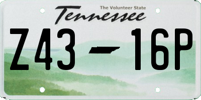 TN license plate Z4316P